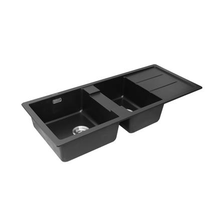 ซิงค์ฝัง 2 หลุม 1 ที่พัก LUCKY FLAME GNS-1252(B) สีดำ_1