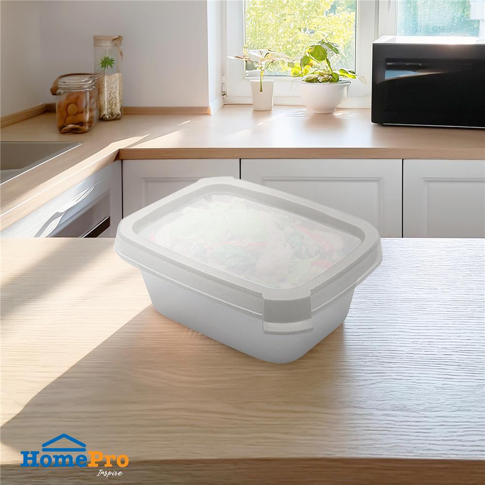 กล่องอาหารเหลี่ยม 0.2 ลิตร KECH NEAT สีเทา (แพ็ก 2 ชิ้น)