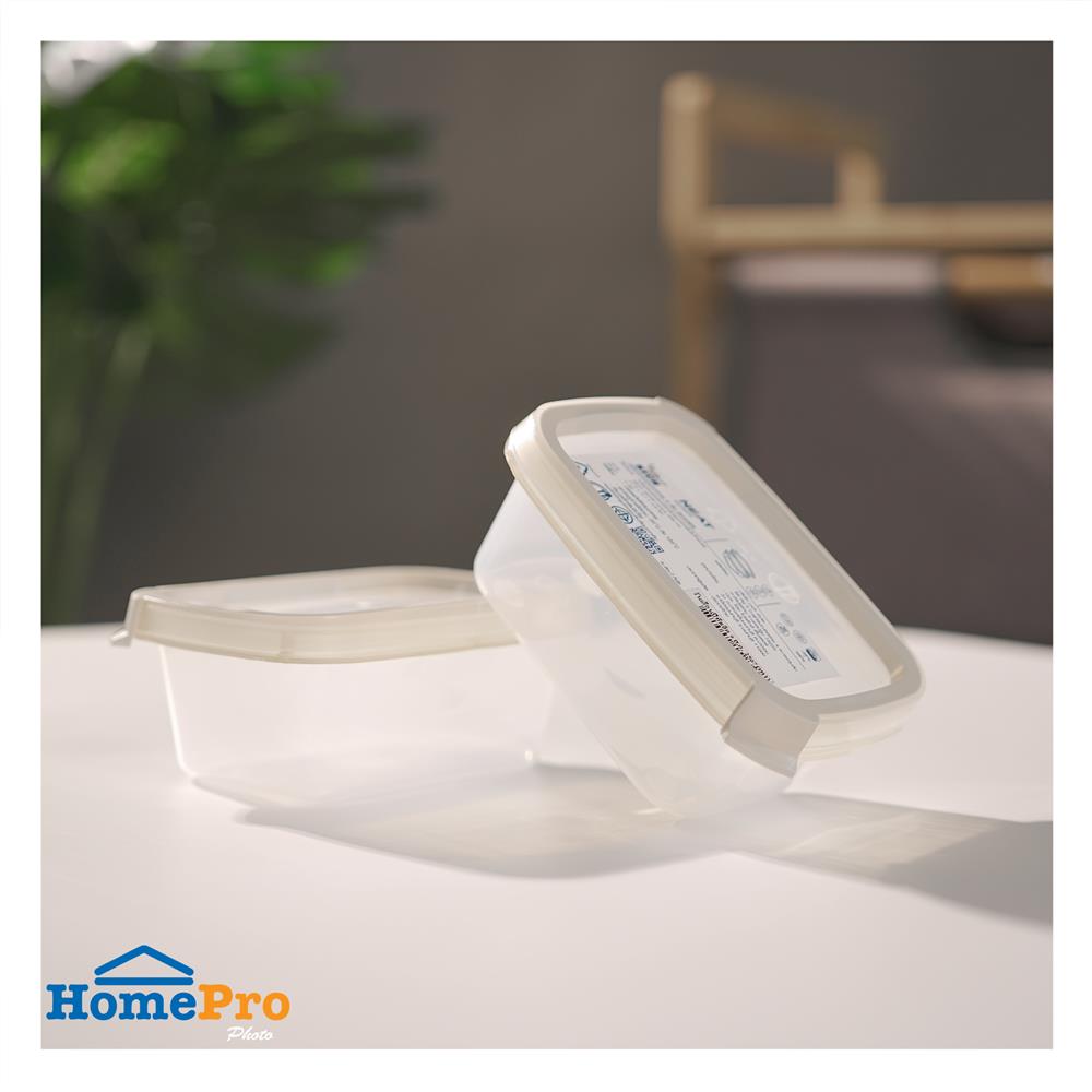 กล่องอาหารเหลี่ยม 0.2 ลิตร KECH NEAT สีเทา (แพ็ก 2 ชิ้น)