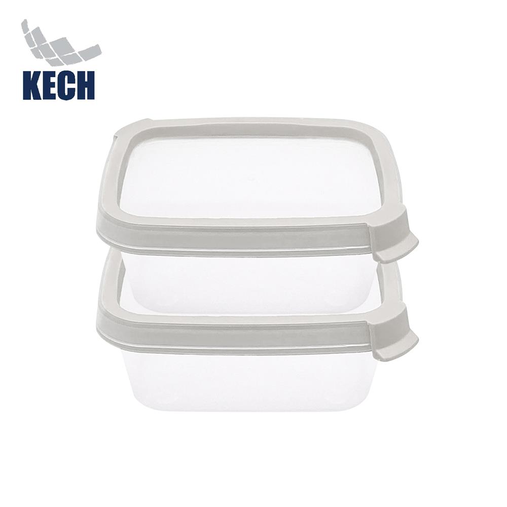 กล่องอาหารเหลี่ยม 0.2 ลิตร KECH NEAT สีเทา (แพ็ก 2 ชิ้น)_1