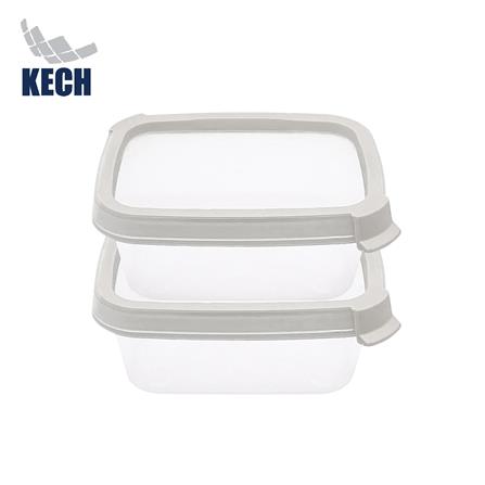 กล่องอาหารเหลี่ยม 0.2 ลิตร KECH NEAT สีเทา (แพ็ก 2 ชิ้น)_0