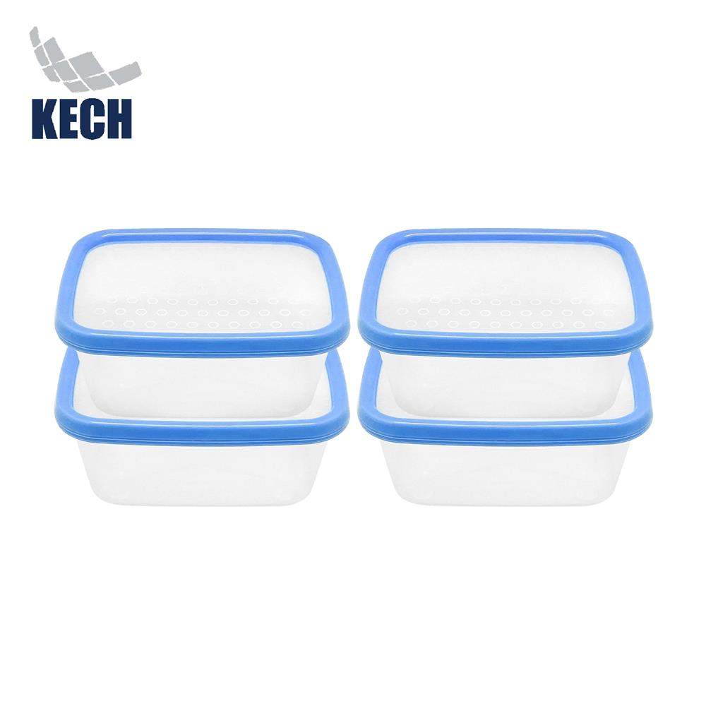 กล่องอาหารเหลี่ยม 0.5 ลิตร KECH NICE สีฟ้า แพ็ก 4 ชิ้น_0