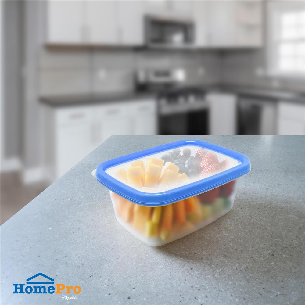 กล่องอาหารเหลี่ยม 0.5 ลิตร KECH NICE สีฟ้า แพ็ก 4 ชิ้น