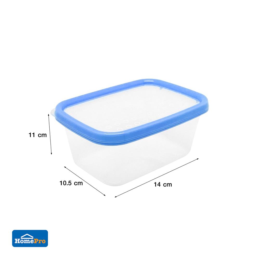 กล่องอาหารเหลี่ยม 0.5 ลิตร KECH NICE สีฟ้า แพ็ก 4 ชิ้น