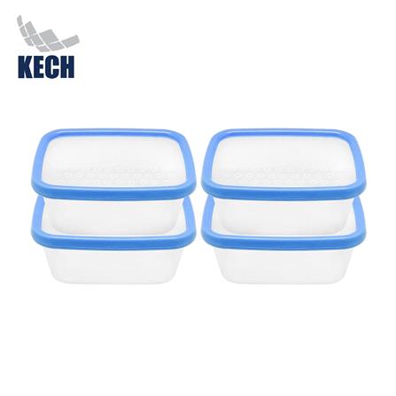กล่องอาหารเหลี่ยม 0.5 ลิตร KECH NICE สีฟ้า แพ็ก 4 ชิ้น_0