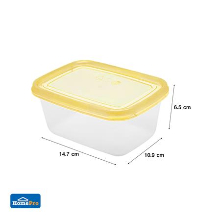 กล่องอาหารเหลี่ยม 0.5 ลิตร KECH NOLA สีเหลือง แพ็ก 4 ชิ้น_6