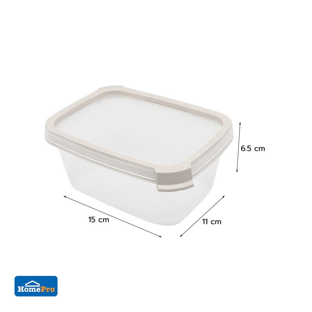 กล่องอาหารเหลี่ยม 0.5 ลิตร KECH NEAT สีเทา
