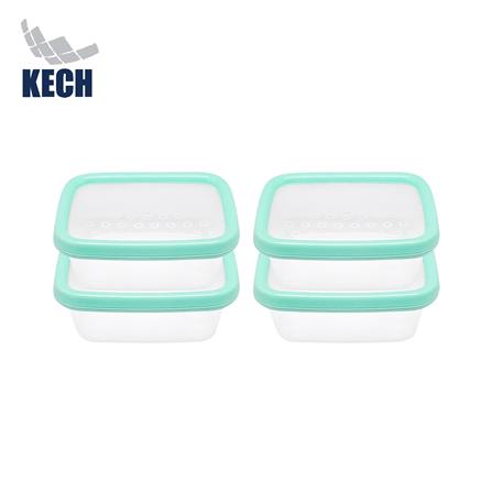 กล่องอาหารเหลี่ยม 0.2 ลิตร KECH NICE สีเขียว_0