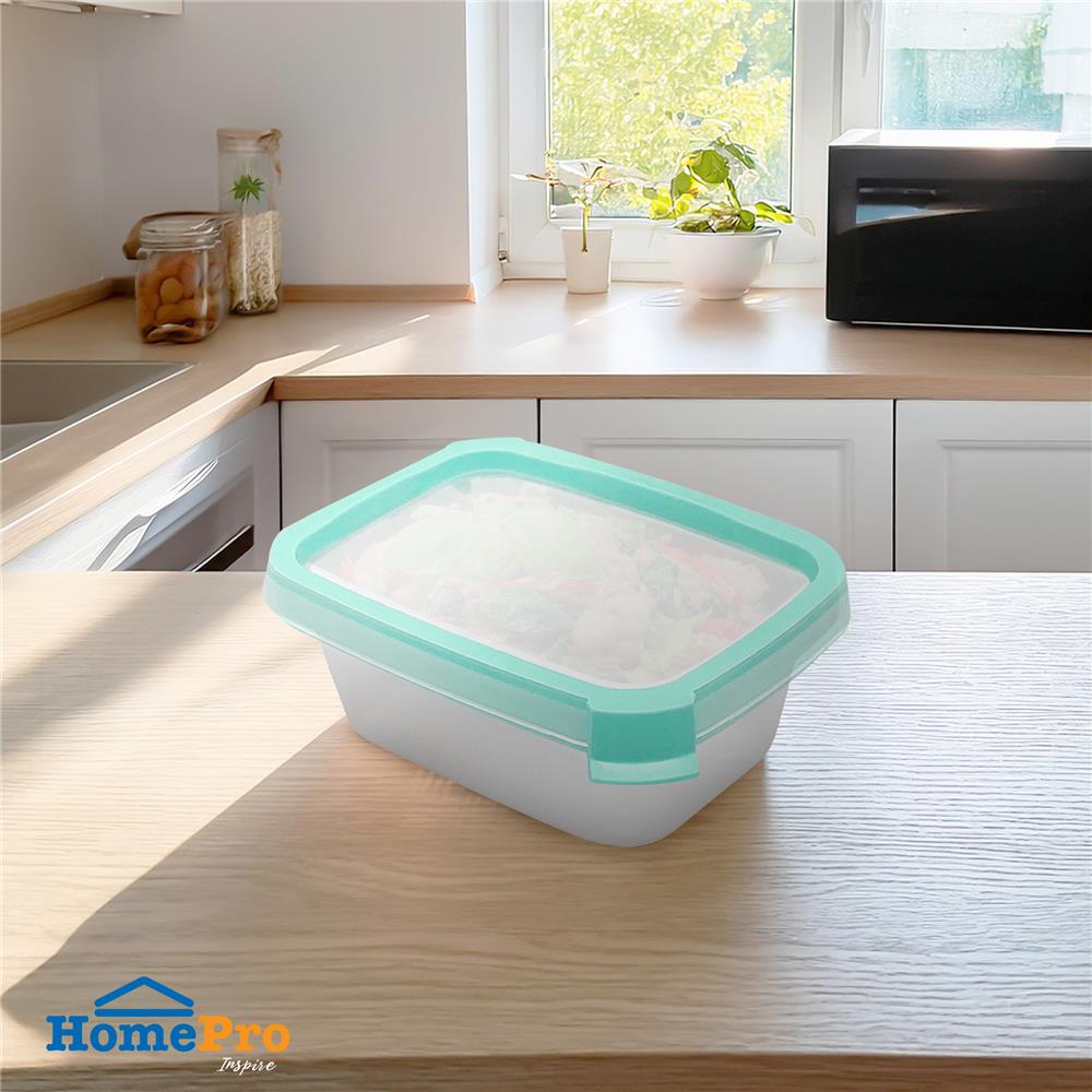 กล่องอาหารเหลี่ยม 0.2 ลิตร KECH NEAT สีเขียว (แพ็ก 2 ชิ้น)