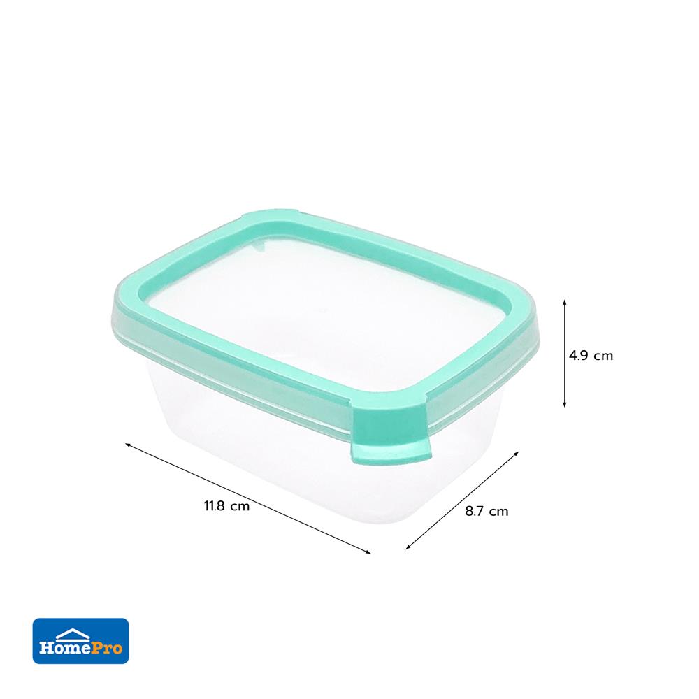 กล่องอาหารเหลี่ยม 0.2 ลิตร KECH NEAT สีเขียว (แพ็ก 2 ชิ้น)