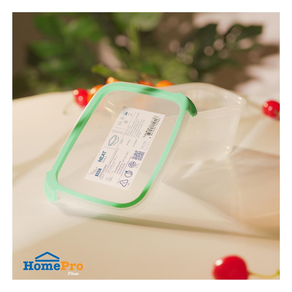 กล่องอาหารเหลี่ยม 0.5 ลิตร KECH NEAT สีเขียว