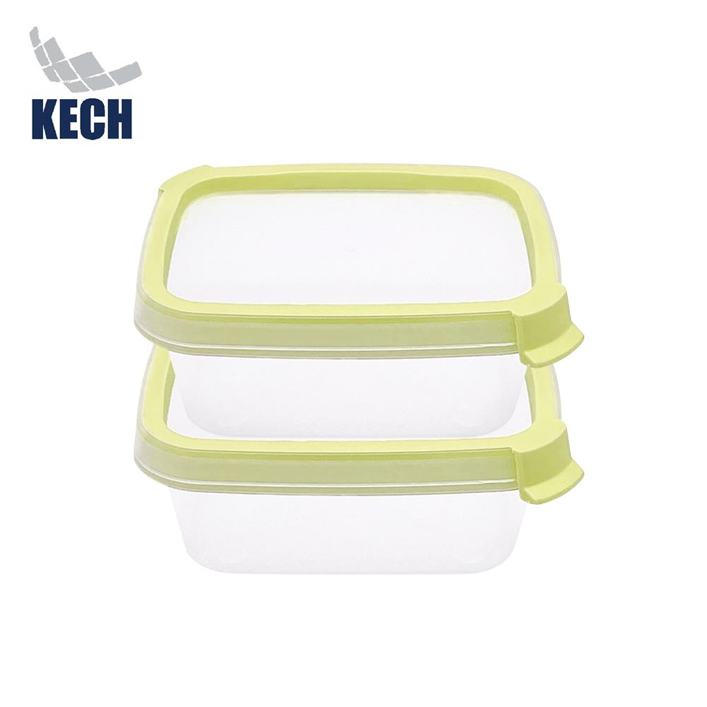 กล่องอาหารเหลี่ยม 0.2 ลิตร KECH NEAT สีเหลือง (แพ็ก 2 ชิ้น)