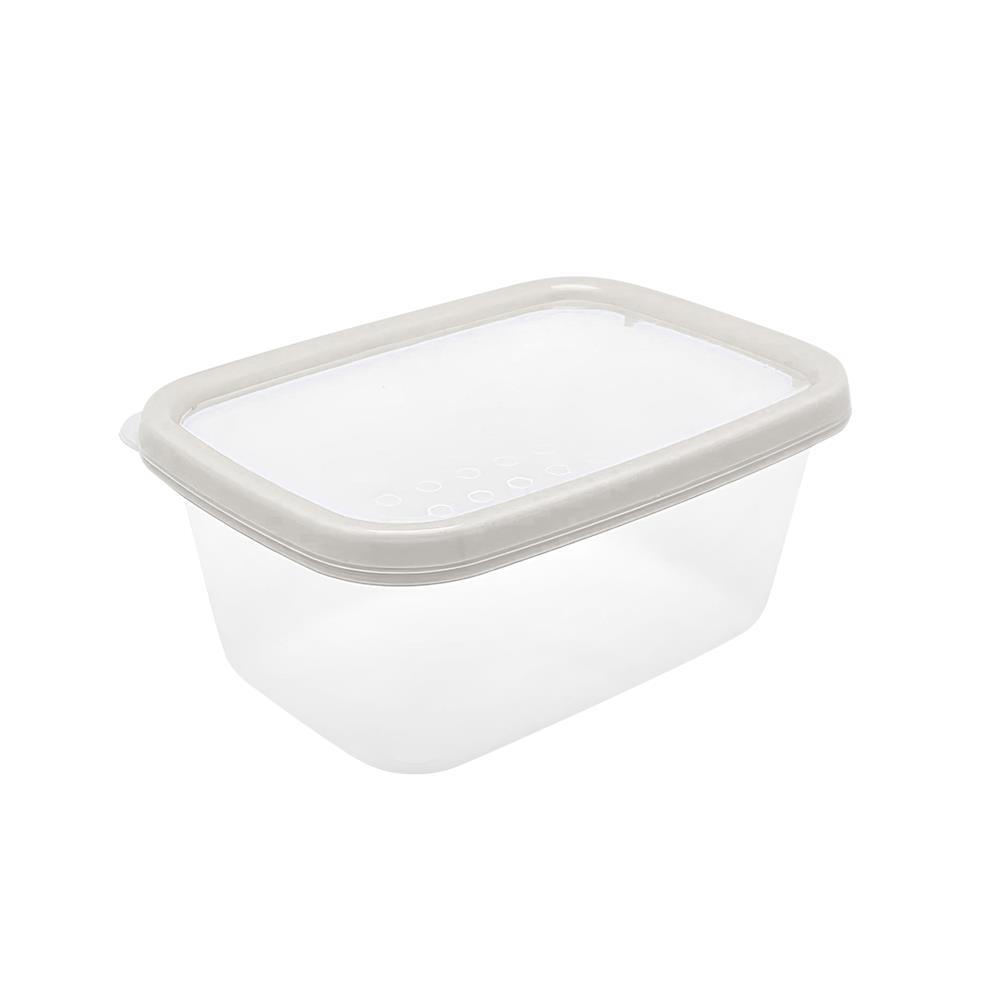 กล่องอาหารเหลี่ยม 0.5 ลิตร KECH NICE สีเทา แพ็ก 4 ชิ้น