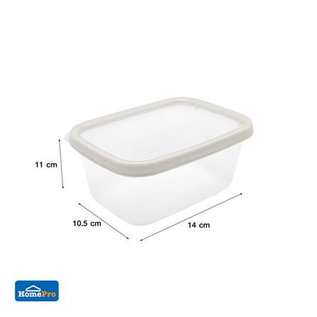 กล่องอาหารเหลี่ยม 0.5 ลิตร KECH NICE สีเทา แพ็ก 4 ชิ้น_5