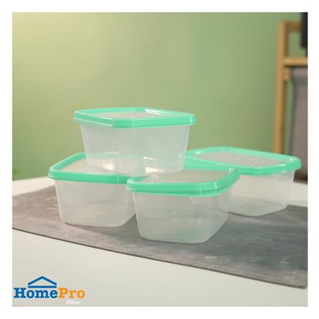 กล่องอาหารเหลี่ยม 0.5 ลิตร KECH NICE สีเขียว แพ็ก 4 ชิ้น_3