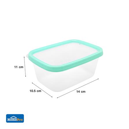 กล่องอาหารเหลี่ยม 0.5 ลิตร KECH NICE สีเขียว แพ็ก 4 ชิ้น_5