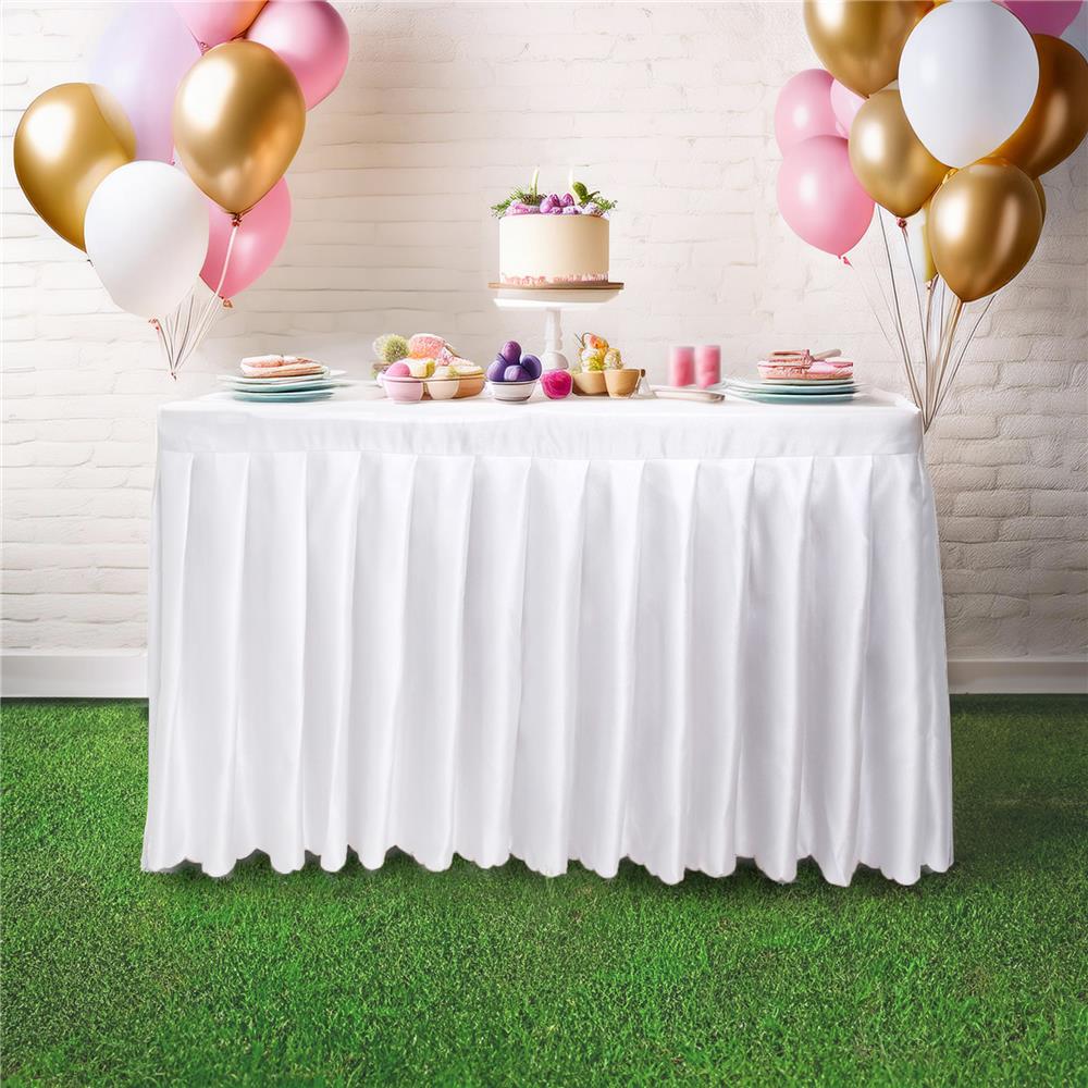 ผ้าคลุมโต๊ะสำเร็จรูปแบบจีบ FURDINI FINE 120X60 ซม. สีขาว