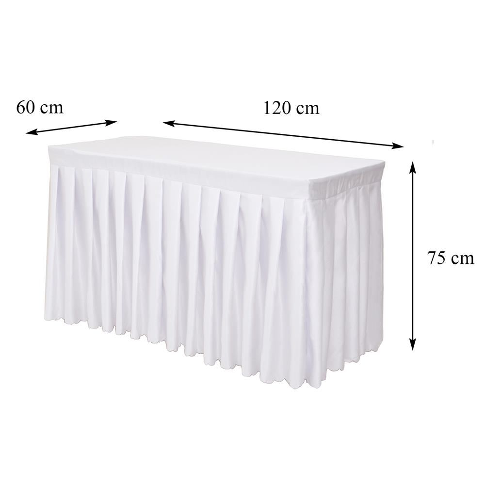 ผ้าคลุมโต๊ะสำเร็จรูปแบบจีบ FURDINI FINE 120X60 ซม. สีขาว