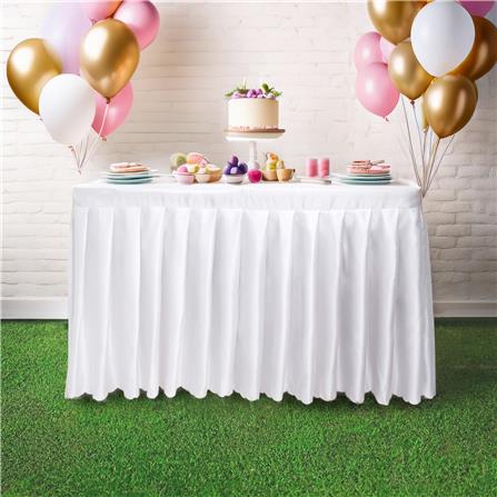 ผ้าคลุมโต๊ะสำเร็จรูปแบบจีบ FURDINI FINE 120X60 ซม. สีขาว_7