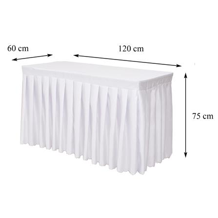 ผ้าคลุมโต๊ะสำเร็จรูปแบบจีบ FURDINI FINE 120X60 ซม. สีขาว_9