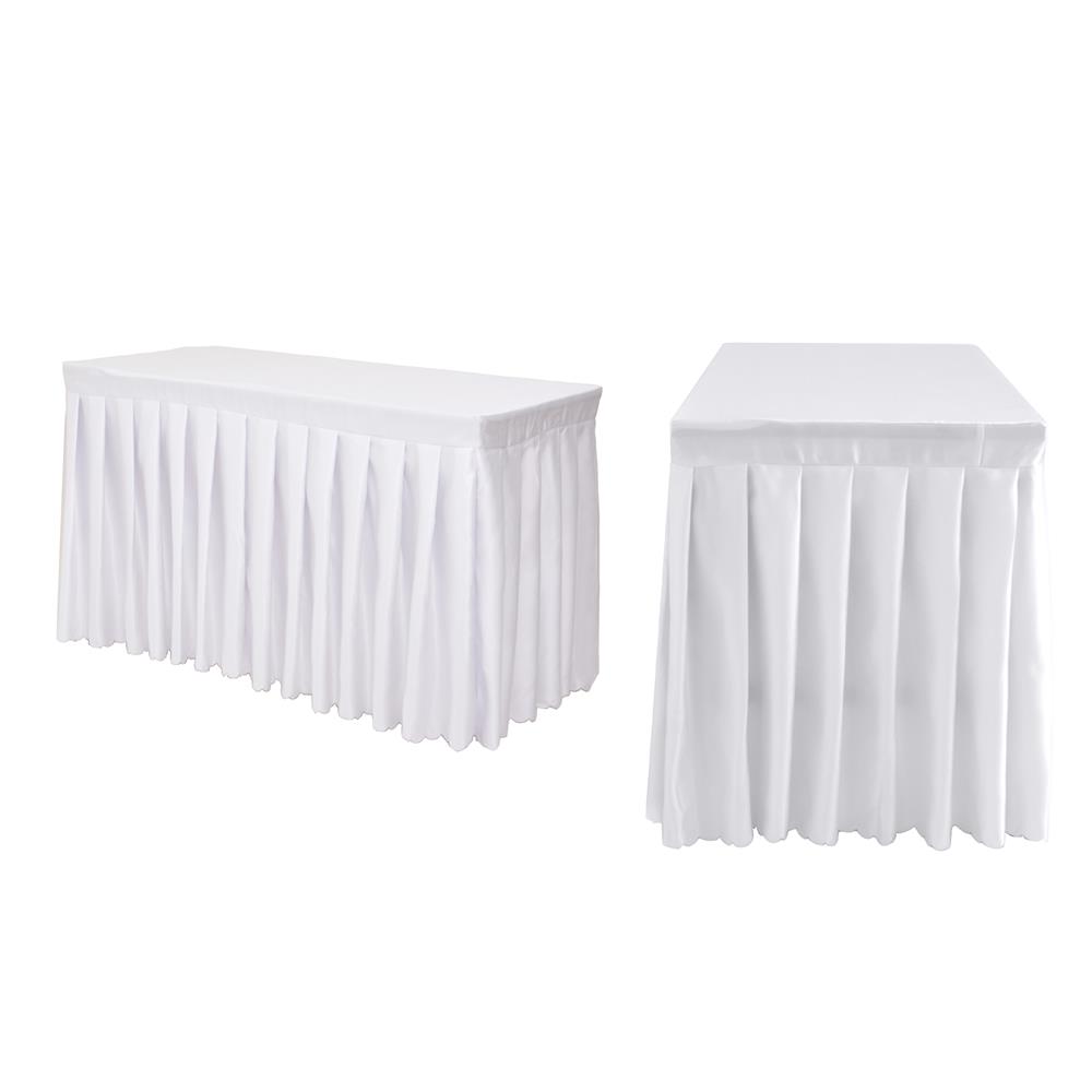 ผ้าคลุมโต๊ะสำเร็จรูปแบบจีบ FURDINI FINE 150X60 ซม. สีขาว_1