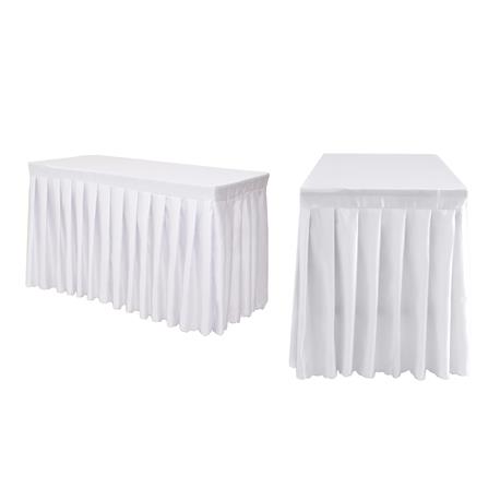 ผ้าคลุมโต๊ะสำเร็จรูปแบบจีบ FURDINI FINE 150X60 ซม. สีขาว_0