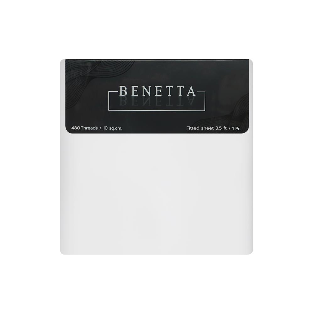 ผ้าปูที่นอน 3.5 ฟุต BENETTA ELEGANCE สี WHITE