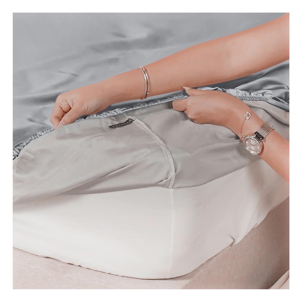 ผ้าปูที่นอน 6 ฟุต BENETTA WISDOM สี METALLIC GREY