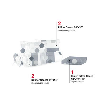 ชุดผ้าปูที่นอน 5 ฟุต 5 ชิ้น FROLINA MICROTEX DF065_1