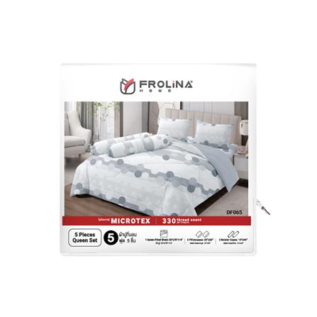 ชุดผ้าปูที่นอน 5 ฟุต 5 ชิ้น FROLINA MICROTEX DF065_4