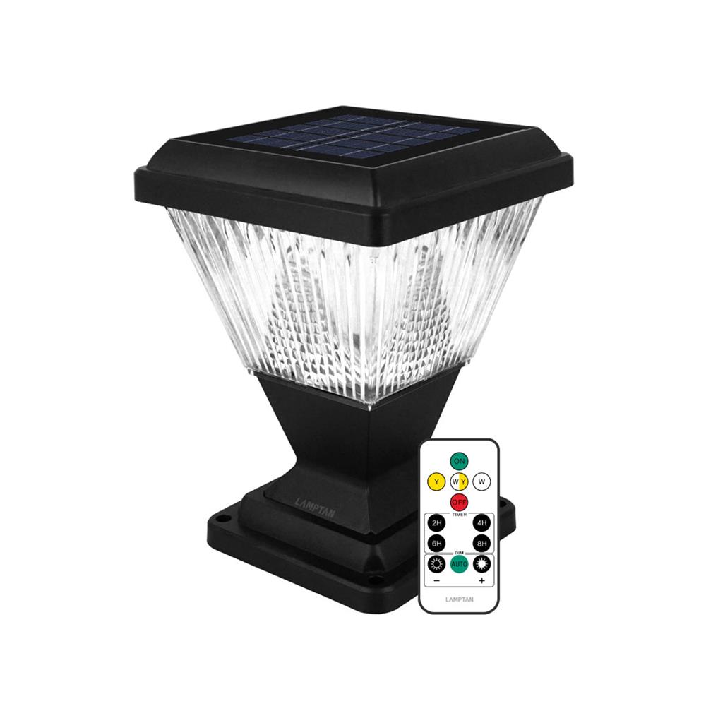 ไฟหัวเสา SOLAR LAMPTAN STREAM 15 วัตต์ DAYLIGHT/COOL WHITE/WARM WHITE สีดำ
