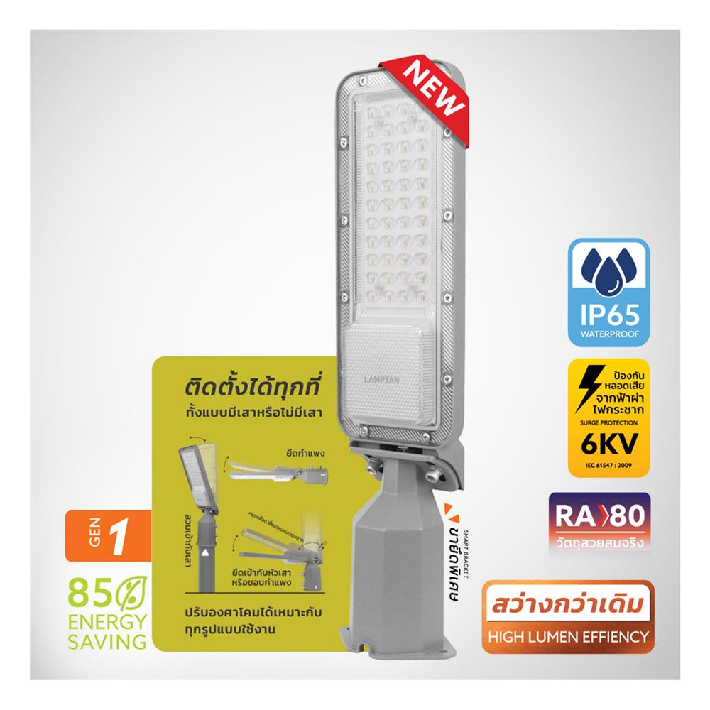 ไฟถนน LED LAMPTAN LEADER2 100 วัตต์ DAYLIGHT สีเทา