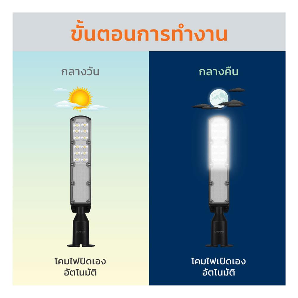 ไฟถนน LED LAMPTAN SKYLINE 50 วัตต์ DAYLIGHT สีดำ