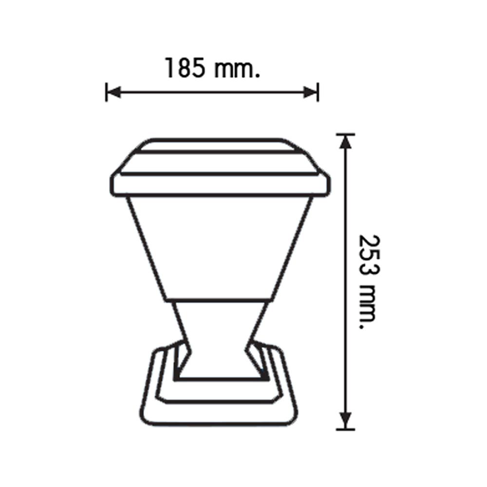 ไฟหัวเสา SOLAR RACER POSTTOP PALACE2 30 วัตต์ DAYLIGHT/COOL WHITE/WARM WHITE สีดำ