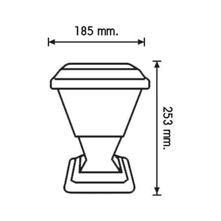 ไฟหัวเสา SOLAR RACER POSTTOP PALACE2 30 วัตต์ DAYLIGHT/COOL WHITE/WARM WHITE สีดำ_6
