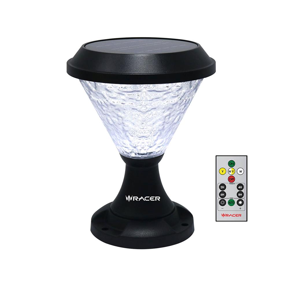 ไฟหัวเสา SOLAR RACER POSTTOP PALACE1 30 วัตต์ DAYLIGHT/COOL WHITE/WARM WHITE สีดำ