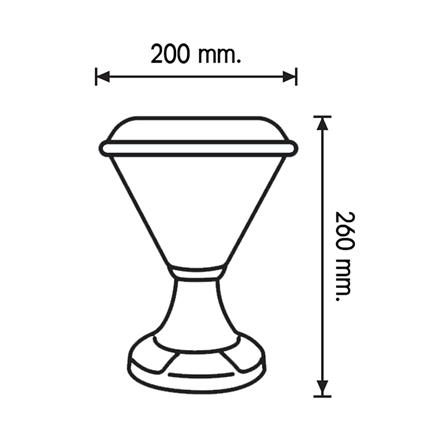 ไฟหัวเสา SOLAR RACER POSTTOP PALACE1 30 วัตต์ DAYLIGHT/COOL WHITE/WARM WHITE สีดำ_5