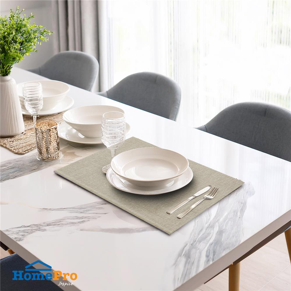 แผ่นรองจานหนัง PU KECH RAYON สีเทา