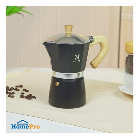 หม้อต้มกาแฟ NIKITO 6 CUPS สีดำ_4