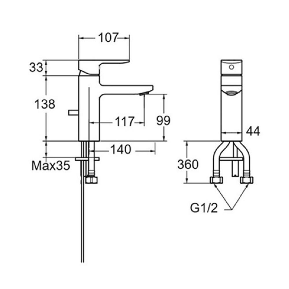 ก๊อกอ่างล้างหน้าผสม AMERICAN STANDARD A-1301-100B-BK สีดำ