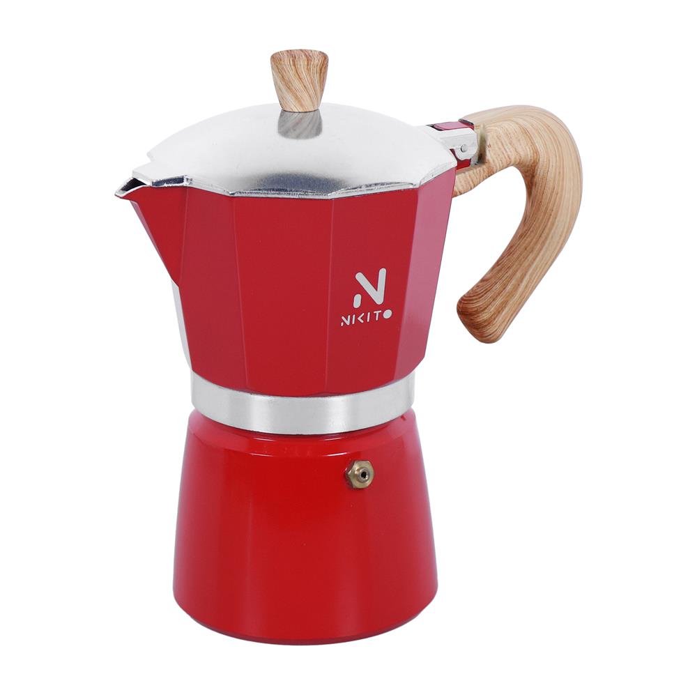 หม้อต้มกาแฟ NIKITO 6 CUPS สีแดง