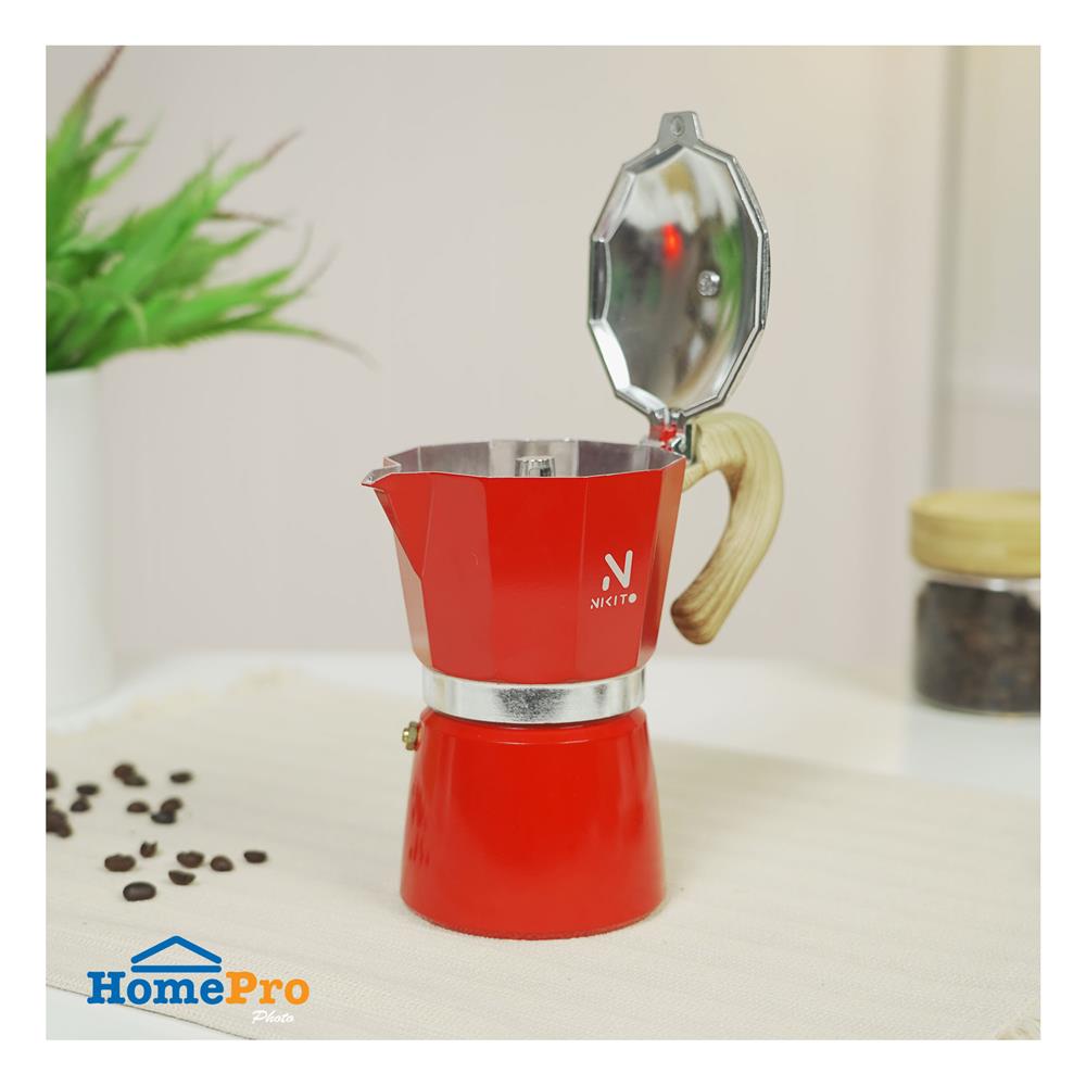 หม้อต้มกาแฟ NIKITO 6 CUPS สีแดง