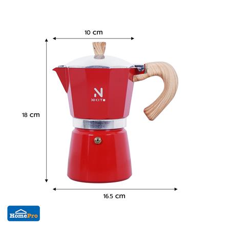 หม้อต้มกาแฟ NIKITO 6 CUPS สีแดง_8