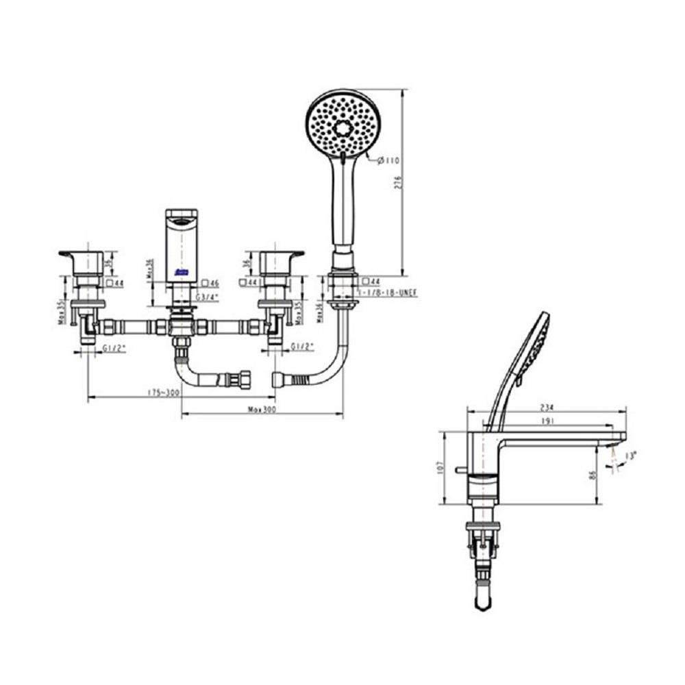 ก๊อกผสมอ่างอาบ AMERICAN STANDARD A-1300-700BK