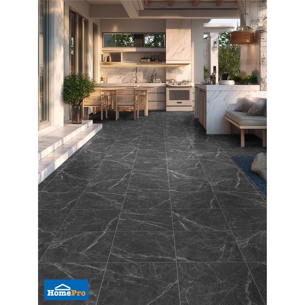 กระเบื้องพื้น 16x16 นิ้ว COTTO จาร์แดง กราไฟต์ ดำ PM 0.96 ตร.ม.