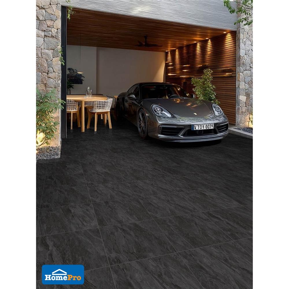กระเบื้องพื้น 16x16 นิ้ว COTTO ซาปาต้า กราไฟต์ ดำ PM 0.96 ตร.ม.