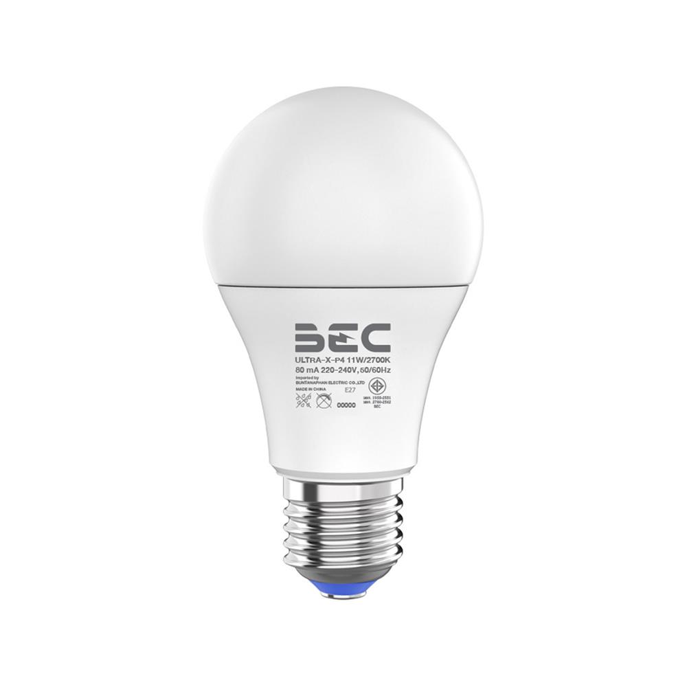 หลอด LED BEC ULTRA-X 11 วัตต์ WARM WHITE E27 แพ็ก 4 ชิ้น