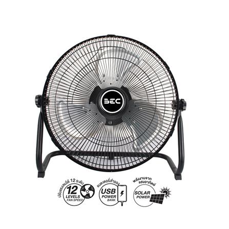 พัดลมโซลาร์เซลล์ 14 นิ้ว BEC WINDY 15 วัตต์ สีดำ_1