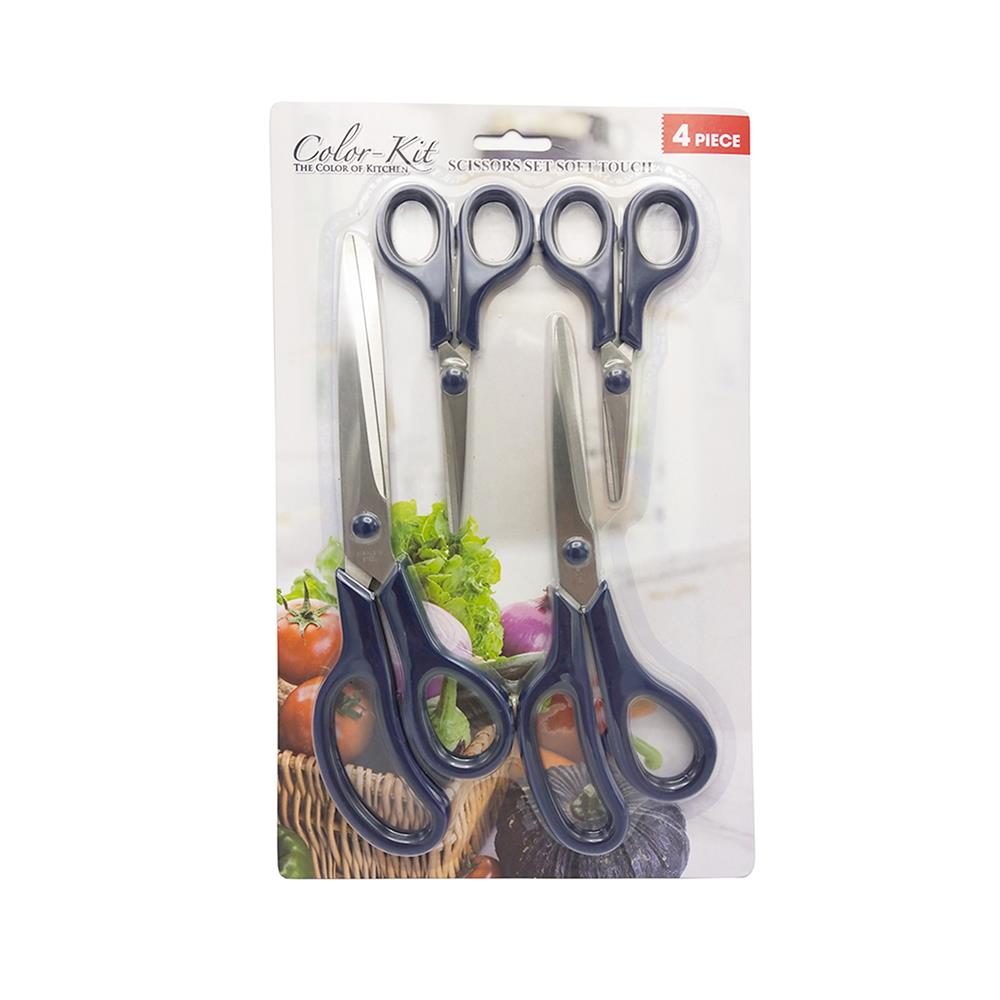 ชุดกรรไกรอเนกประสงค์ COLOR KIT สีน้ำเงิน แพ็ก 4 ชิ้น