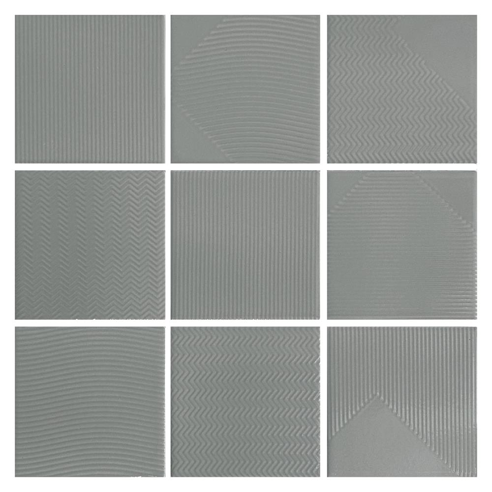 กระเบื้องผนังพอร์ซเลน 4x4 นิ้ว COTTO MT 4SR1 สลิม ฟอร์มา เทา PM 1 ตร.ม.